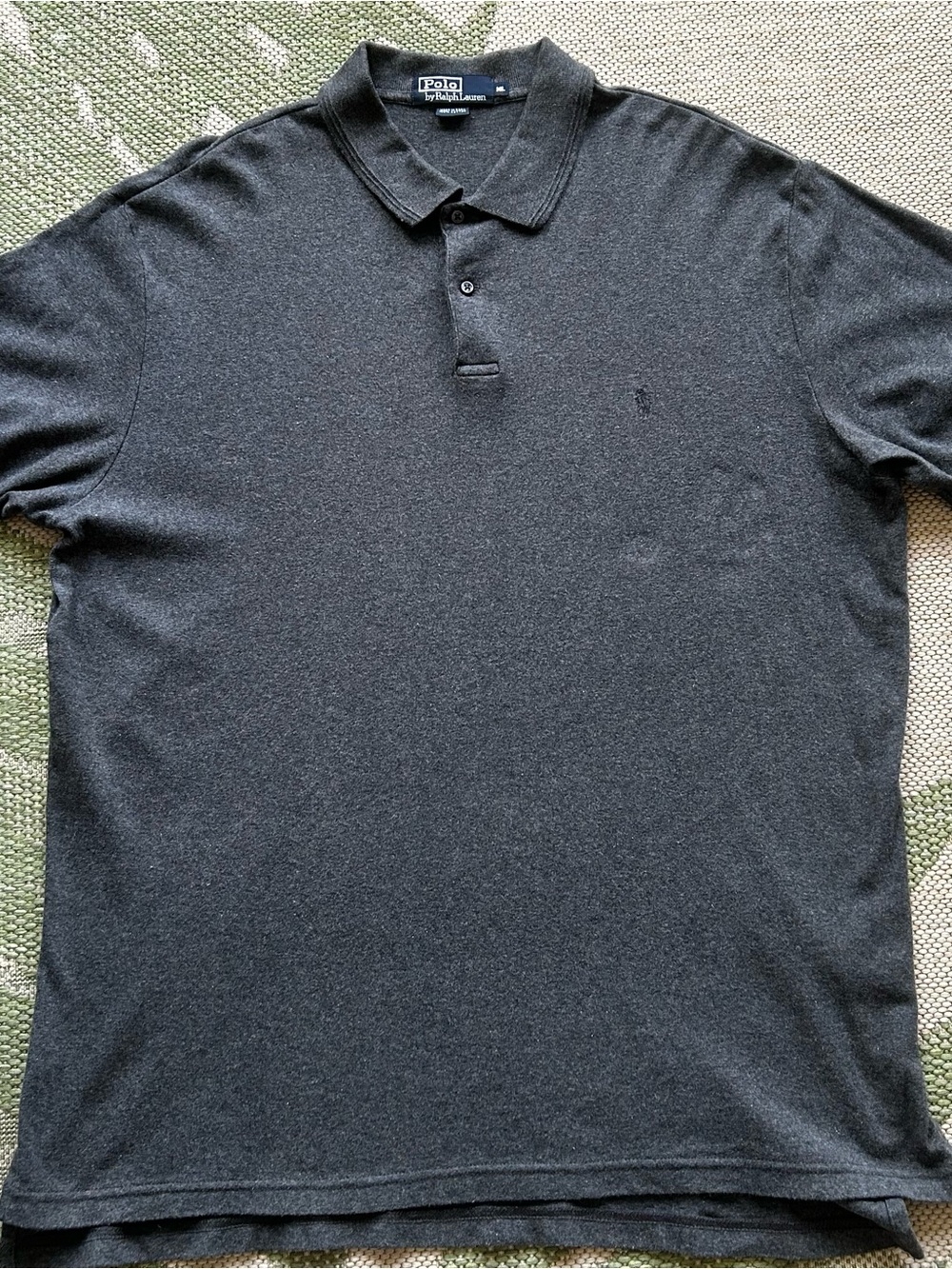 Polo by Ralph Lauren Men’s 100% Cotton Charcoal Grey Short-Sleeve Polo